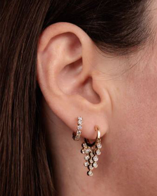 SYDNEY EVAN | Diamond Bezel Huggie Earrings