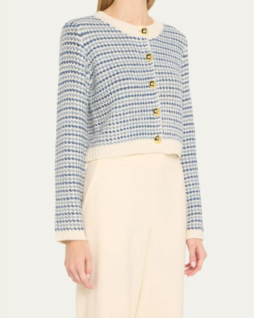 CINQ A SEPT | Striped Romina Cardigan | Ivory Multi