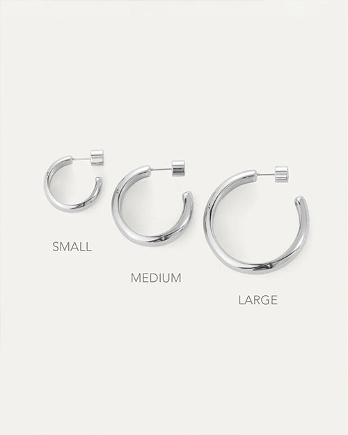 JENNY BIRD | Staple Hoop Medium Earrings | Silver