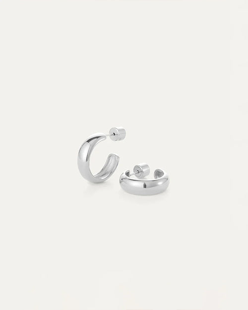 JENNY BIRD | Staple Hoop Small Earrings | Silver
