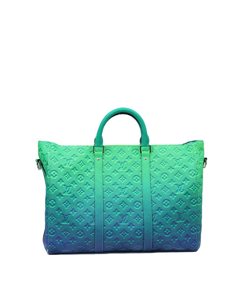 LOUIS VUITTON | Taurillon Illusion Keyport Tote | Bleu Vert