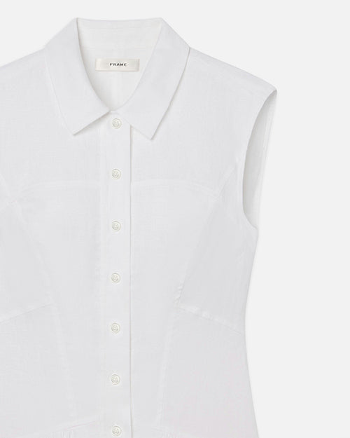 FRAME | The Linen Day Dress | White