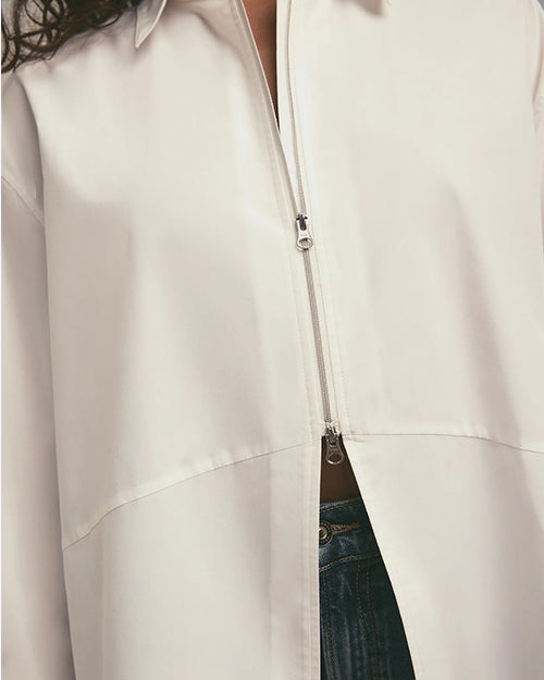 FAVORITE DAUGHTER | The Zip It Shirt | White