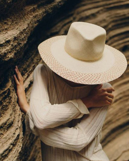 VAN PALMA | Delia Straw Hat | Natural & Auburn