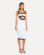RETROFETE | Wynra Knit Dress | Optic White & Metallic Black