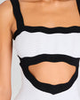RETROFETE | Wynra Knit Dress | Optic White & Metallic Black