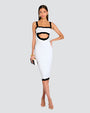 RETROFETE | Wynra Knit Dress | Optic White & Metallic Black