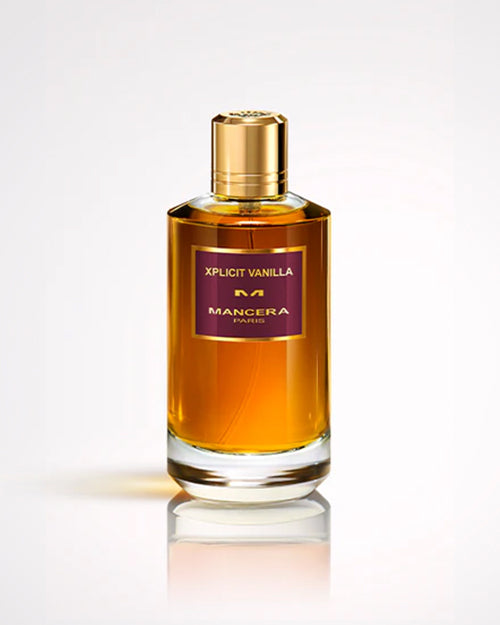 Mancera Xplicit Vanilla perfume 120 ml bottle on a white background