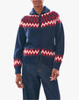 JUMPER 1234 | Ski Zip Up Sweater | Navy & Red