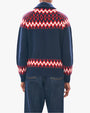 JUMPER 1234 | Ski Zip Up Sweater | Navy & Red