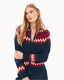 JUMPER 1234 | Ski Zip Up Sweater | Navy & Red