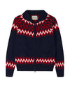 JUMPER 1234 | Ski Zip Up Sweater | Navy & Red