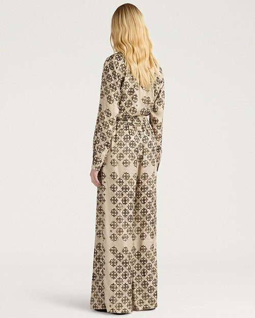 MOMONI | Aspen Palazzo Trousers | Ivory & Black