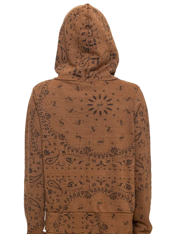 AVIATOR NATION | Bandana Zip Hoodie | Cinnamon