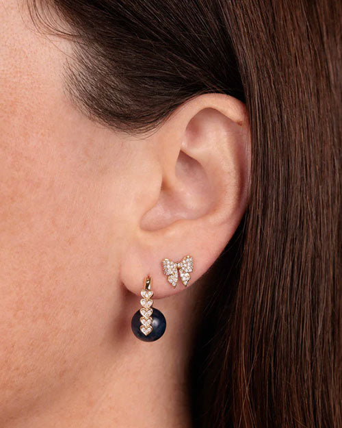 SYDNEY EVAN | Small Bow Stud Earrings | Gold & Diamond