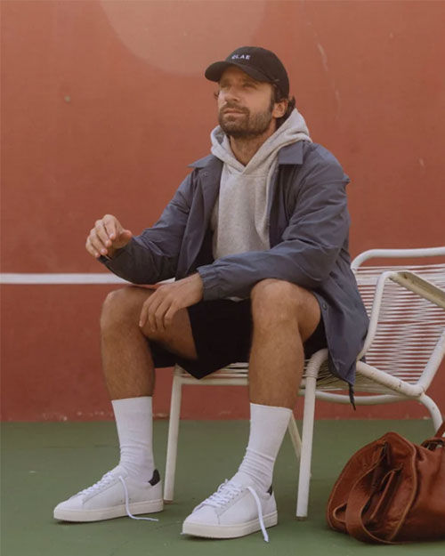 CLAE | Bradley Sneaker | White Leather Dark Forest