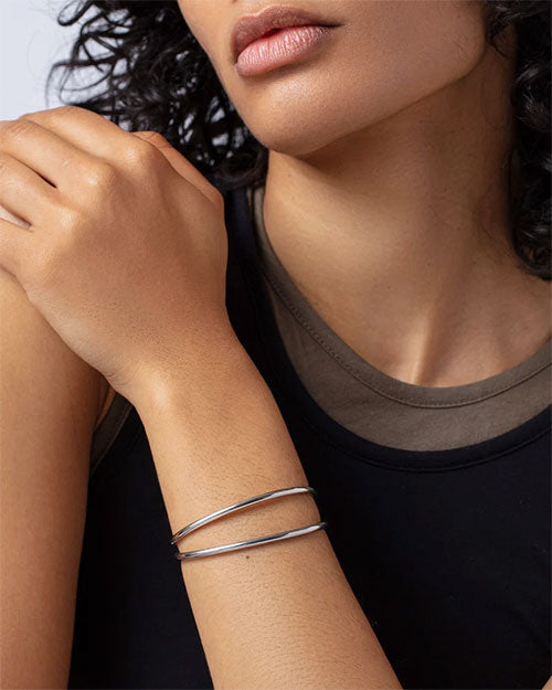 JENNY BIRD | Dane Bangle Set | Silver | Large