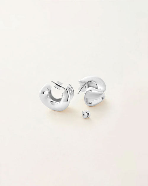 JENNY BIRD | Chunky Duone Hoop Earrings | Silver
