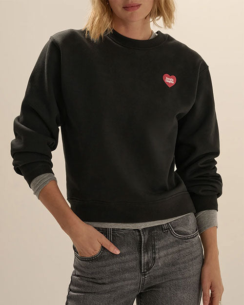 FAVORITE DAUGHTER | The Embroidered Favorite Daughter Heart Sweatshirt | Black Cherry