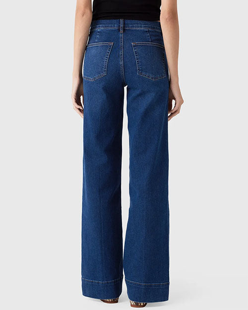 FRAME | Le Slice Slim Palazzo Long Jean | Folklore