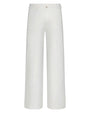 White high-rise wide-leg pants with a clean front, utility-style seam details, and full-length silhouette.