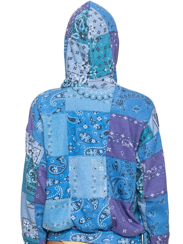 AVIATOR NATION | Bandana Quilted Relaxed Zip Hoodie | Blue
