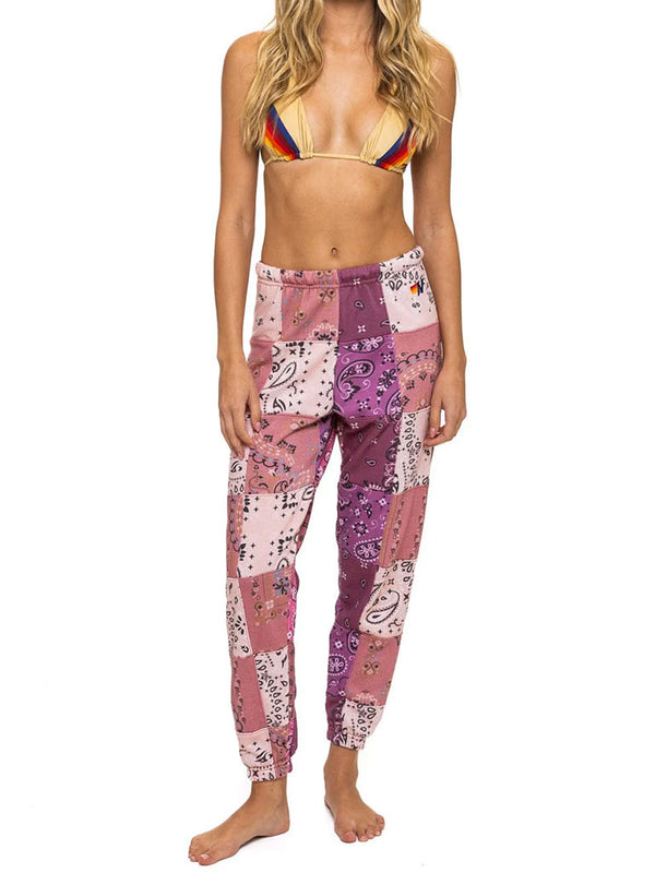 AVIATOR NATION | Bandana Quilted Sweatpants | Pink