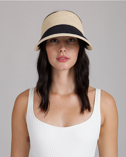 EUGENIA KIM | Ricky Vented Hemp Visor | Natural & Black – 29 North