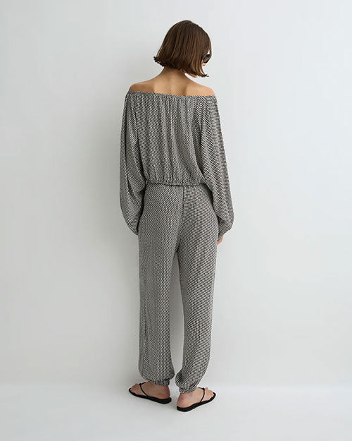 BONDI BORN | Salema Balloon Top | Mocha Dot