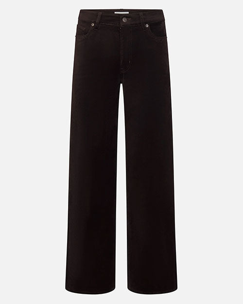 Velvet high waisted chocolate brown wide leg jeans
