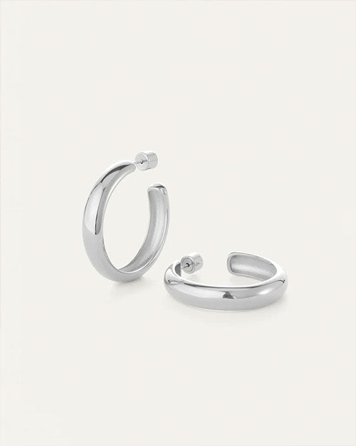 JENNY BIRD | Staple Large Hoop Earrings | Silver