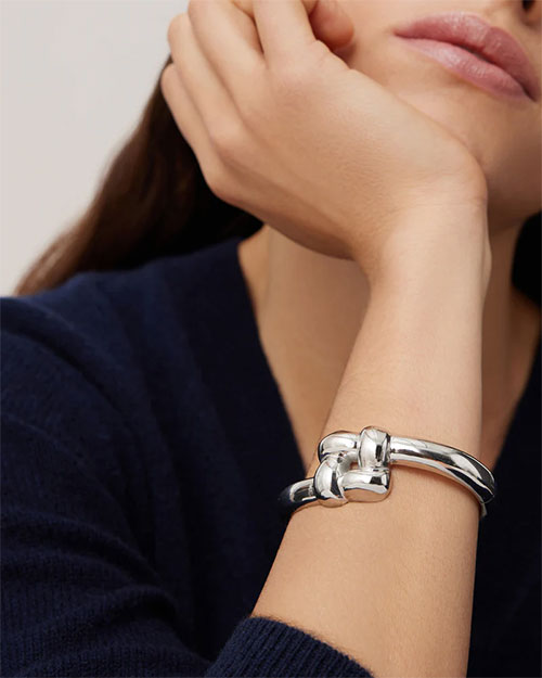 JENNY BIRD | Woven Square Bangle | Silver