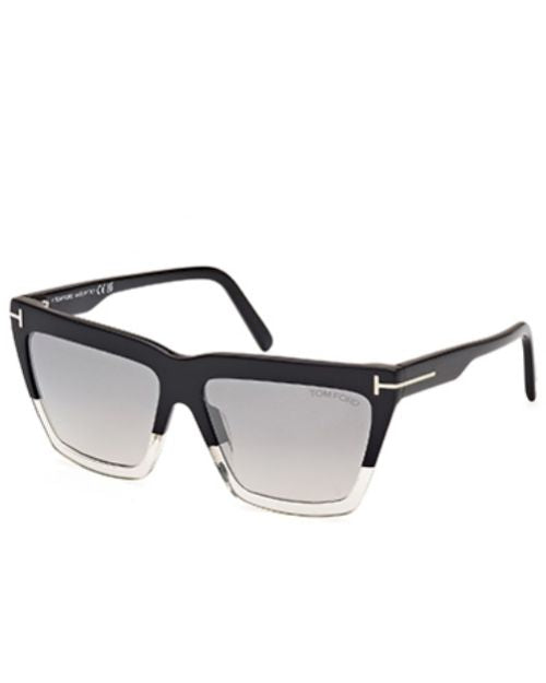 Tom Ford Eden sunglasses featuring black frames and smoke mirror lenses, designed for ladies.