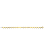 Gold bracelet with heart-shaped links on a white background