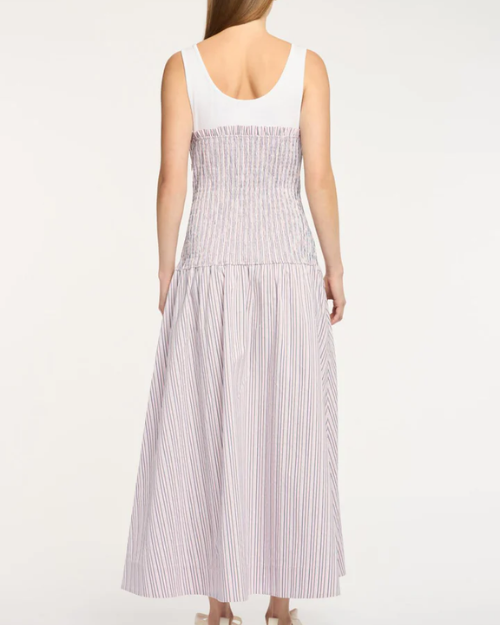 CINQ A SEPT | Sophie Stripe Maggy Dress | Strawberry Cream/Blue