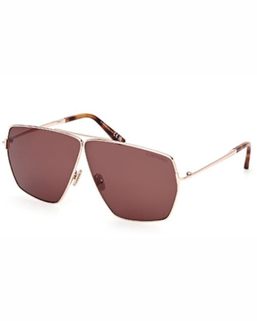Tom Ford sunglasses for women, with gold frames and Havana temple tips.