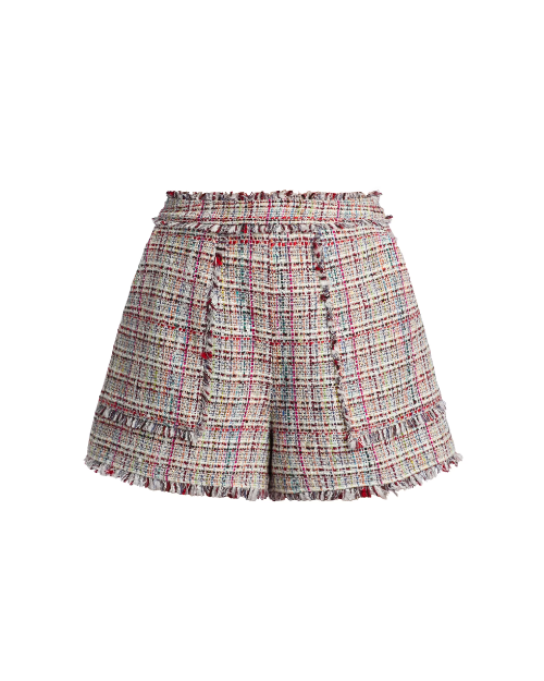 Plaid shorts on a white background