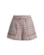 Plaid shorts on a white background