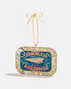 An ornament depicting smoked sardines, designed to enhance the festive spirit of a Christmas tree.