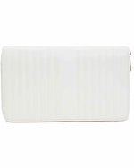 White leather jewelry travel case.