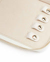 Up-close image of 4 snap-on necklace hooks with pocket. 