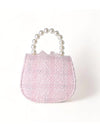 DOE A DEAR | Feather Floral Tweed Kids Purse | Pink