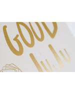 A decorative good luck card conveying best wishes and support.