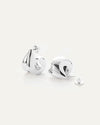 A pair of silver earrings, that make a bold statement by complementing not competing with your outfit.