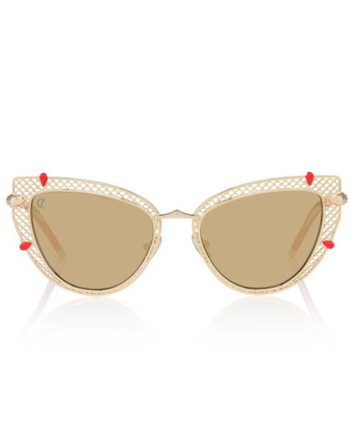 CHRISTIAN LOUBOUTIN | Dolly Women Sunglasses | Gold Smoke