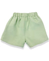 The back of the Doe A Dear Yasmine shorts feature a refined green tweed fabric
