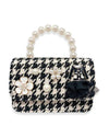DOE A DEAR | Floral Charms Houndstooth Purse | Black & White