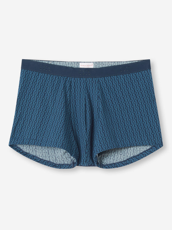 DEREK ROSE | Geometric 8 Pima Cotton Boxer Briefs | Navy