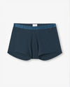 Navy blue boxer briefs with nautical knots print along the waistband