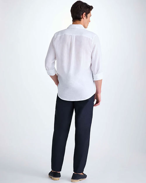 DEREK ROSE | Sydney Linen Pants | Navy